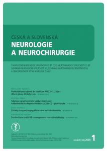 obálka časopisu Česká a slovenská neurologie a neurochirurgie  1/2024