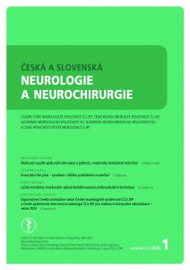 obálka časopisu Česká a slovenská neurologie a neurochirurgie  1/2025