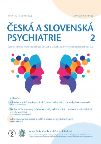 obálka časopisu Česká a slovenská psychiatrie PDF 2/2025 PDF