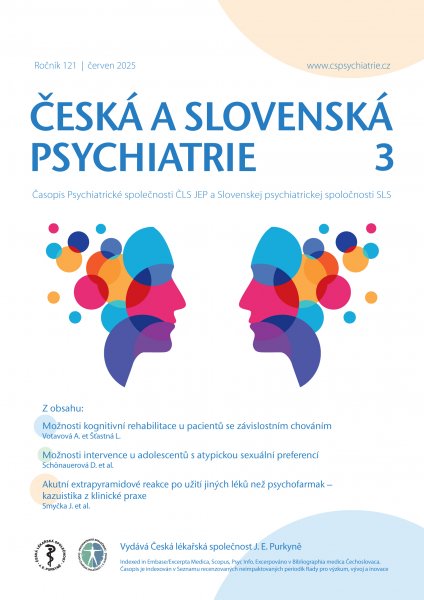 obálka časopisu Česká a slovenská psychiatrie PDF 3/2025 PDF