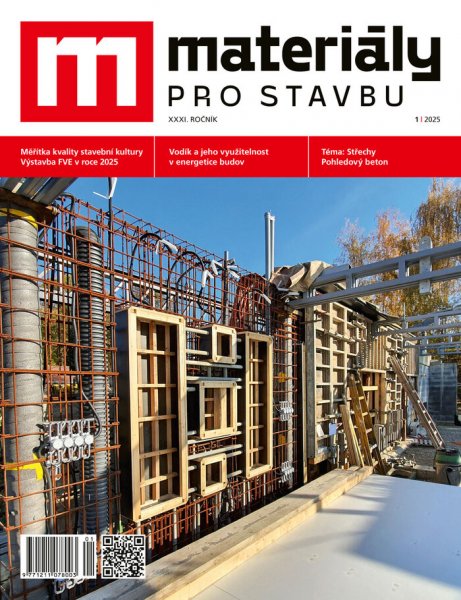 obálka časopisu Materiály pro stavbu 1/2025
