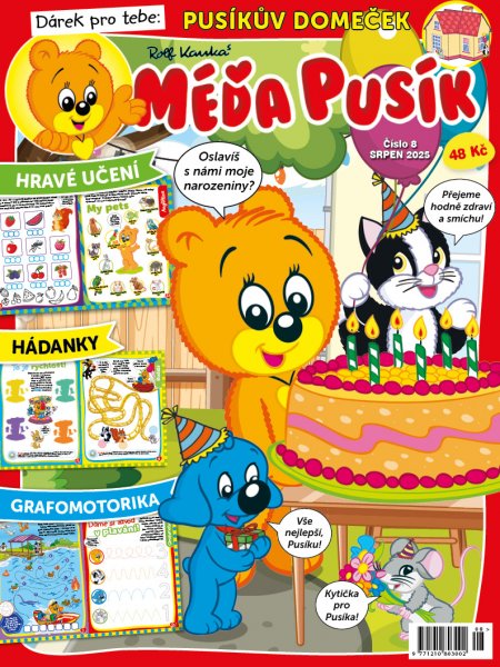 obálka časopisu Méďa Pusík 8/2025