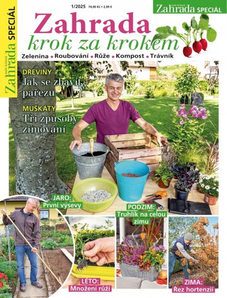 obálka časopisu Naše krásná zahrada speciál 1/2025 - Krok za krokem