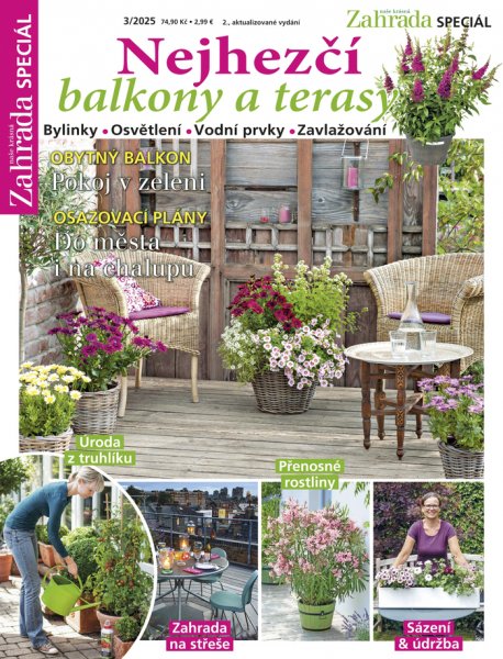 obálka časopisu Naše krásná zahrada speciál 3/2025 - Nejhezčí balkony a terasy