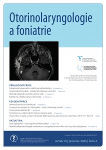 obálka časopisu Otorinolaryngologie a foniatrie  4/2025