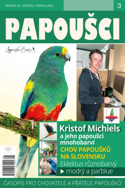 obálka časopisu Papoušci 3/2025