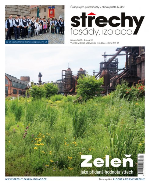 obálka časopisu Střechy, Fasády, Izolace 3/2025