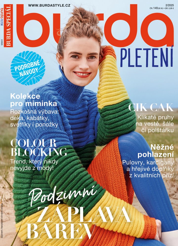 titulní strana časopisu Burda Pletení a jeho předplatné