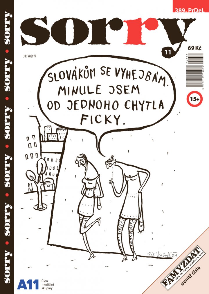 titulní strana časopisu SORRY a jeho předplatné