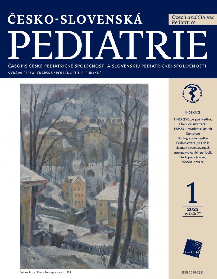 titulní strana časopisu Česko-slovenská pediatrie a jeho předplatné
