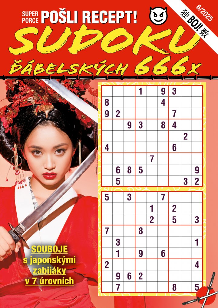 titulní strana časopisu Pošli recept Superporce Sudoku a jeho předplatné