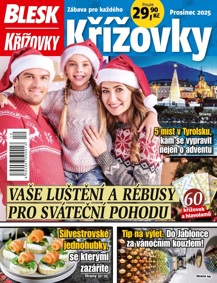 titulní strana časopisu BLESK KŘÍŽOVKY a jeho předplatné