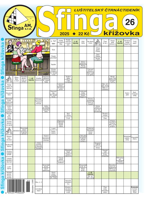 titulní strana časopisu Sfinga křížovka a jeho předplatné