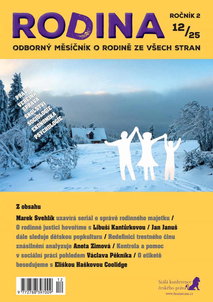 titulní strana časopisu Rodina a jeho předplatné