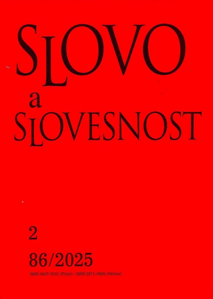 titulní strana časopisu Slovo a slovesnost a jeho předplatné