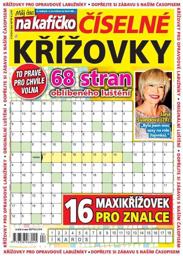 titulní strana časopisu Křížovky Můj čas na kafíčko - Číselné křížovky a jeho předplatné