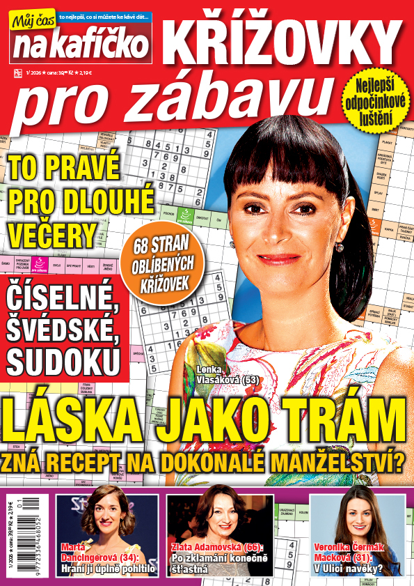 titulní strana časopisu Křížovky Můj čas na kafíčko - Křížovky pro zábavu a jeho předplatné