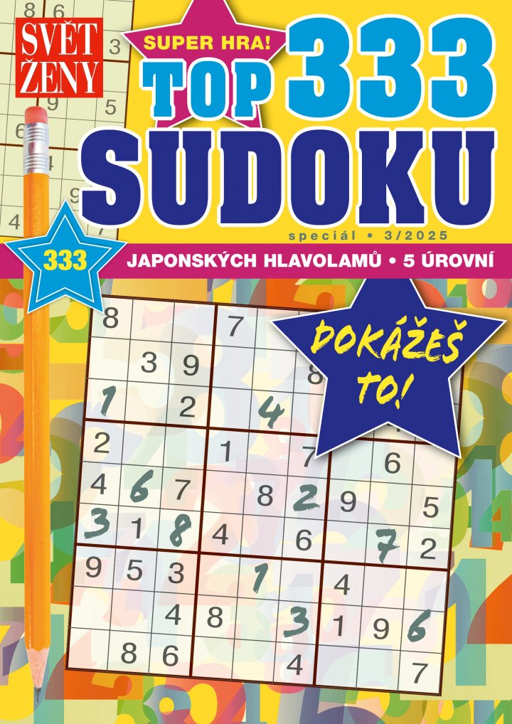 titulní strana časopisu Křížovky Svět ženy 333 sudoku a jeho předplatné