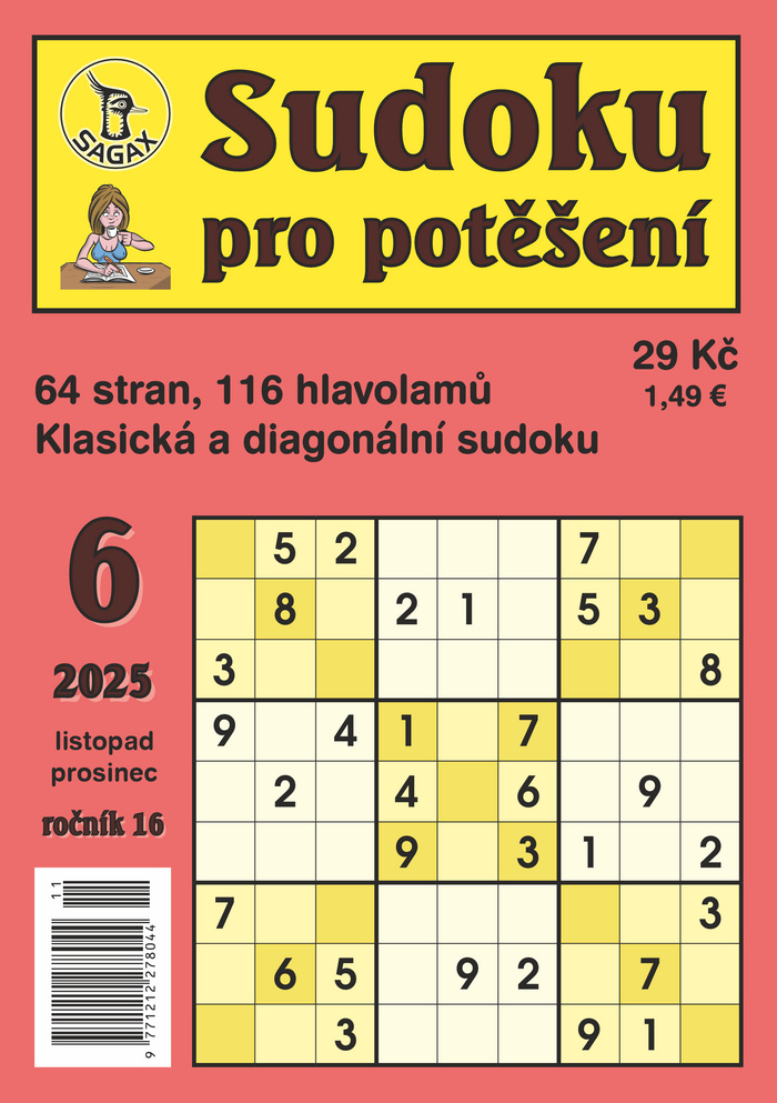 titulní strana časopisu Sudoku pro potěšení a jeho předplatné
