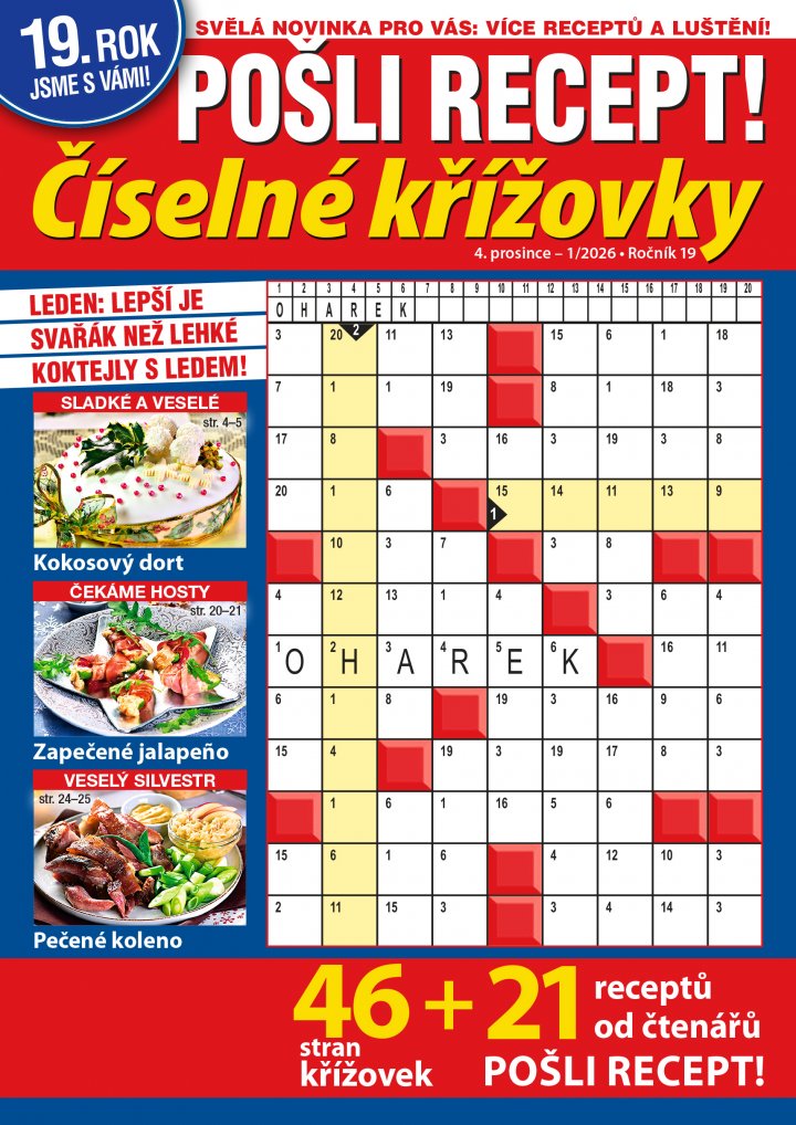 titulní strana časopisu Pošli recept číselné křížovky a jeho předplatné