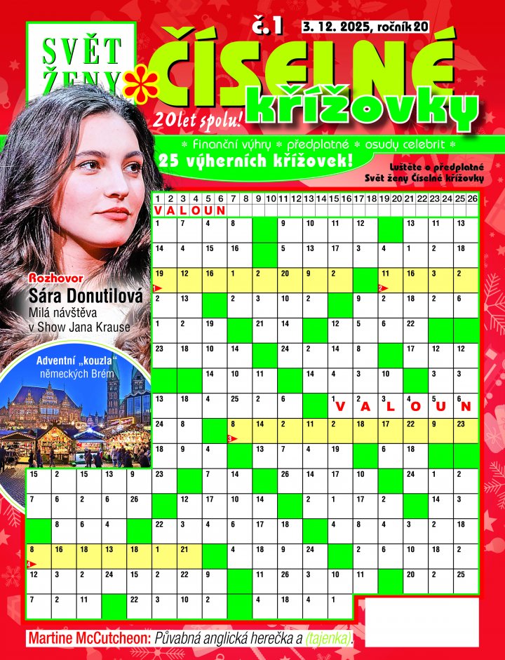 titulní strana časopisu Svět ženy číselné křížovky a jeho předplatné