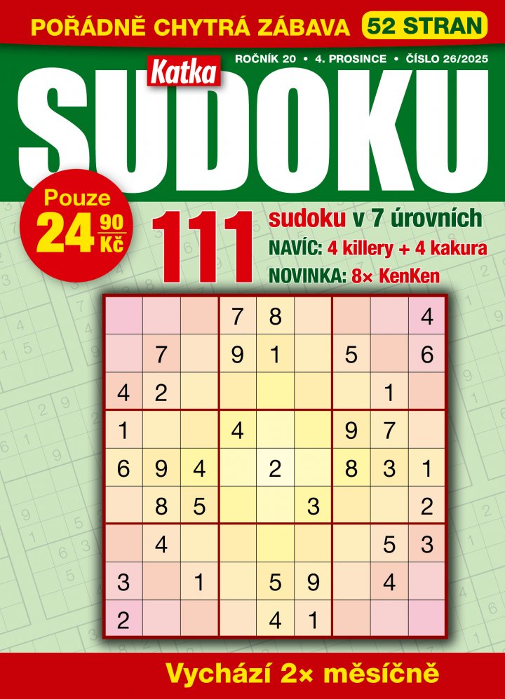 titulní strana časopisu Katka Sudoku a jeho předplatné