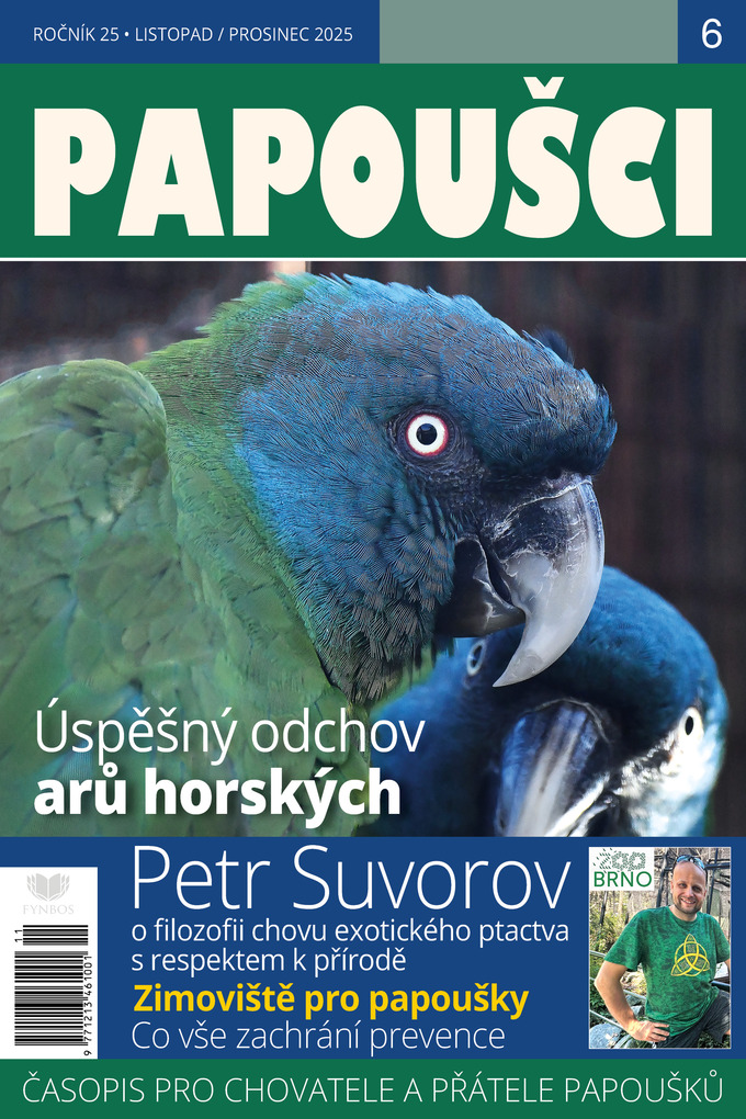 titulní strana časopisu Papoušci a jeho předplatné