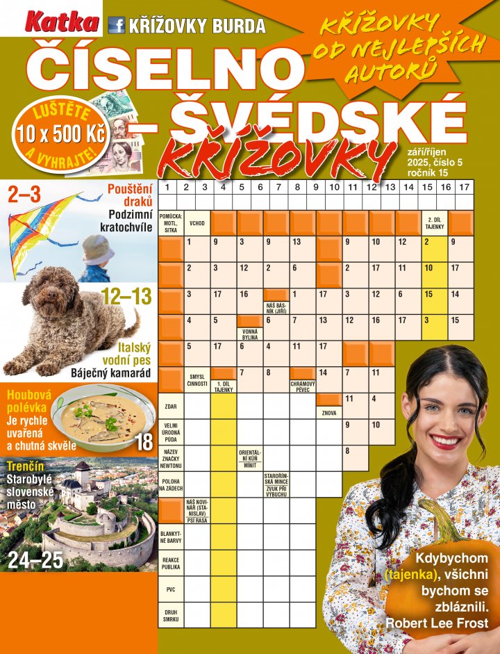 titulní strana časopisu Katka Číselno-švédské křížovky a jeho předplatné
